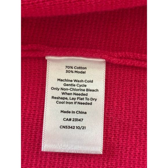 Talbots Petite Women's Size Medium Pink Knit Notch Collar Heavy Cardigan Jacket - Picture 4 of 10